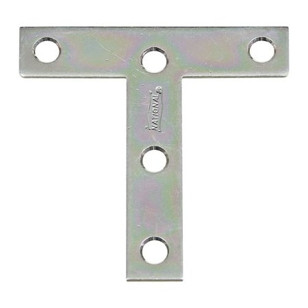 National Hardware 2PK 3x3 Zinc T Plate N113-704